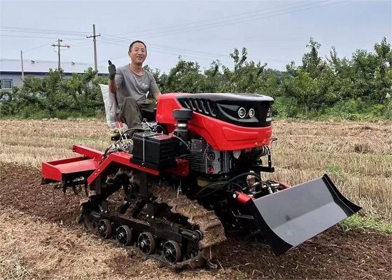 35hp động cơ diesel Mini Crawler máy kéo đi bộ Paddy cao su Crawler máy kéo với tay máy