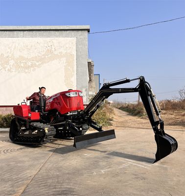 25Hp-120Hp Paddy / đất khô trang trại máy kéo với máy đào phía trước