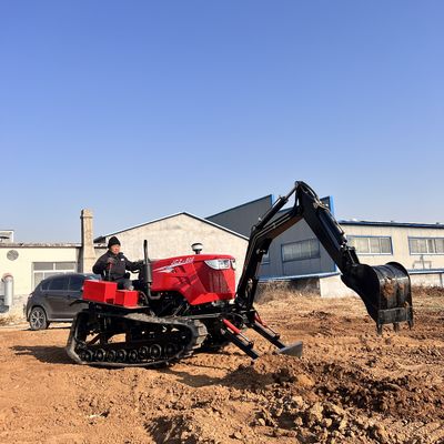 25Hp-120Hp Paddy / đất khô trang trại máy kéo với máy đào phía trước
