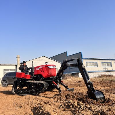 25Hp-120Hp Paddy / đất khô trang trại máy kéo với máy đào phía trước