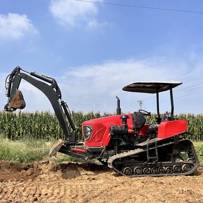 Máy kéo crawler nhỏ gọn 100hp Máy kéo thủy lực nông nghiệp nhỏ gọn với máy tải phía trước / máy đào