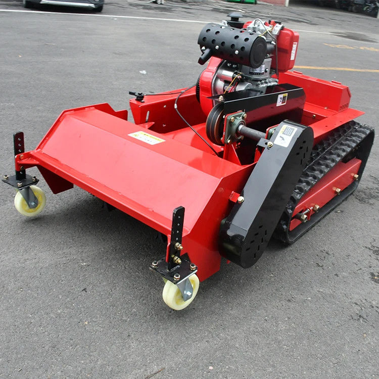 Máy cắt cỏ vườn Flail máy cắt cỏ vườn hoa quả Crawler RC máy cắt cỏ máy kéo